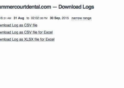 download CSV files to view in a spreadsheet program for further analysis and backups