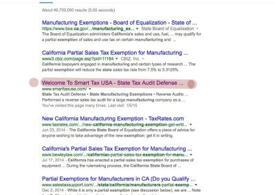 California State Manufacturing Exemptions