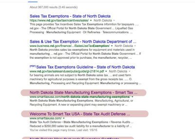 North Dakota State Manufacturing Exemptions