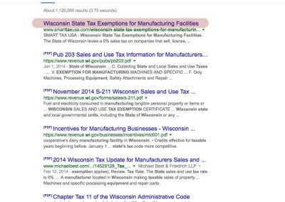 Wisconsin State Tax Exemptions for Manufacturing Facilities