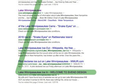 lake winny ice in google ranking
